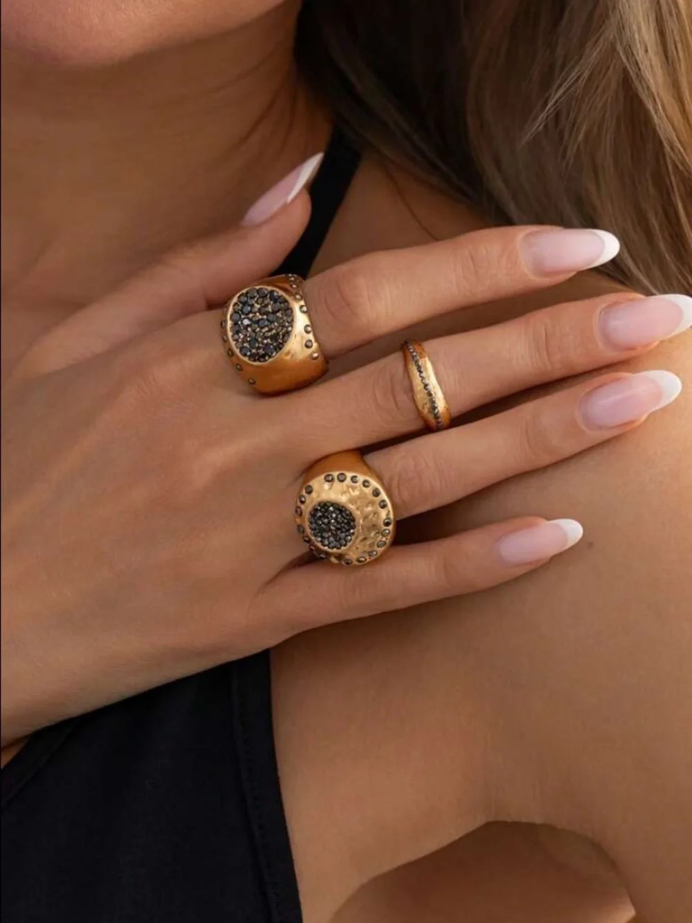 Black Onyx & Pavé Gold Couture Signet Ring